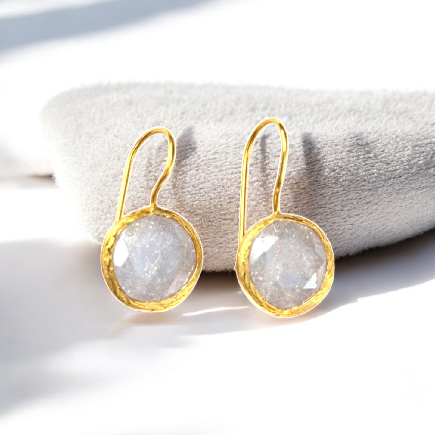 Round Clear CZ Drop Earrings