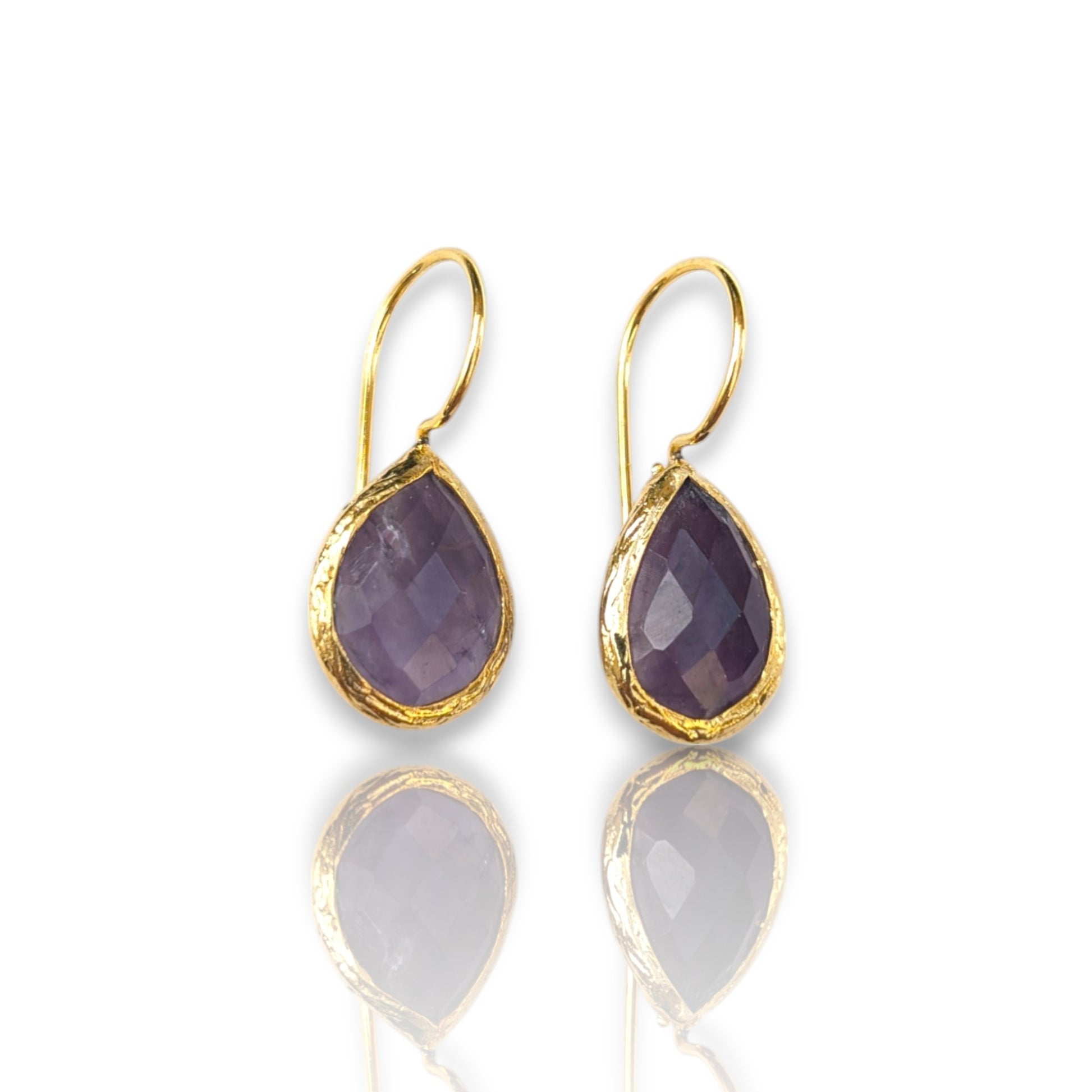 Teardrop Amethyst Earrings