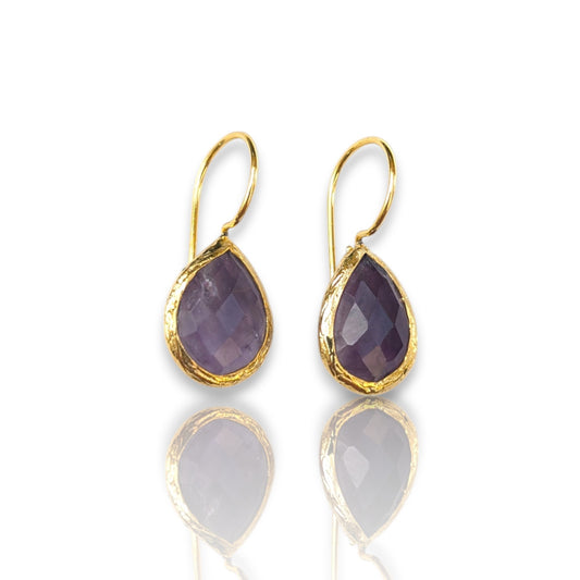Teardrop Amethyst Earrings