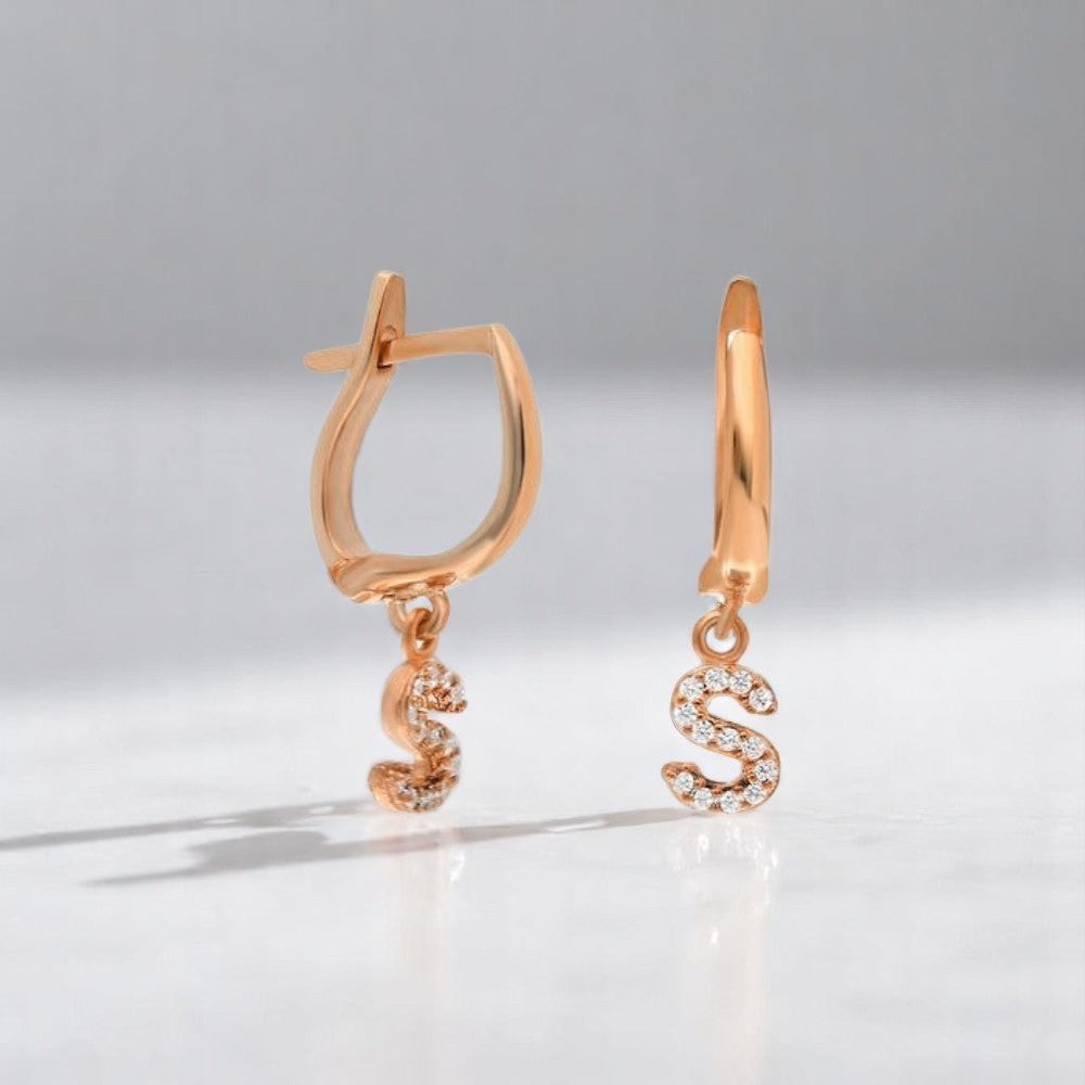 Personalized Diamond Initial Earring