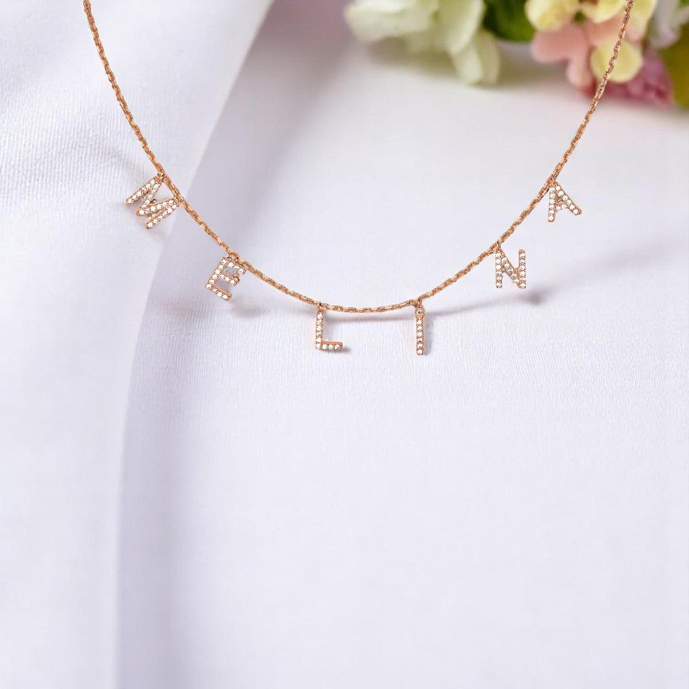 Personalized Diamond Letter Name Necklace