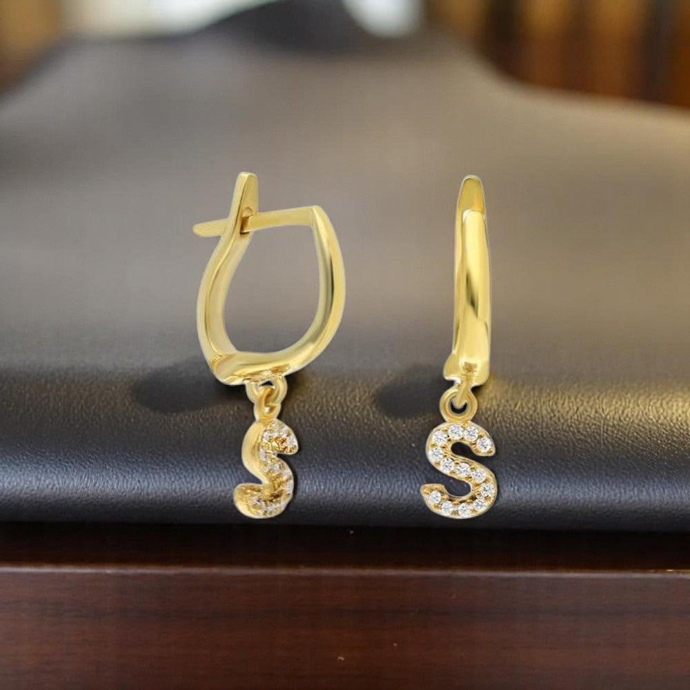 Personalized Diamond Initial Earring