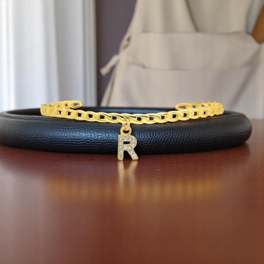 Personalized Diamond Initial Cuff