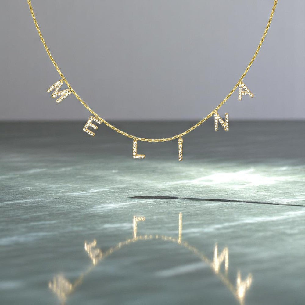 Personalized Diamond Letter Name Necklace