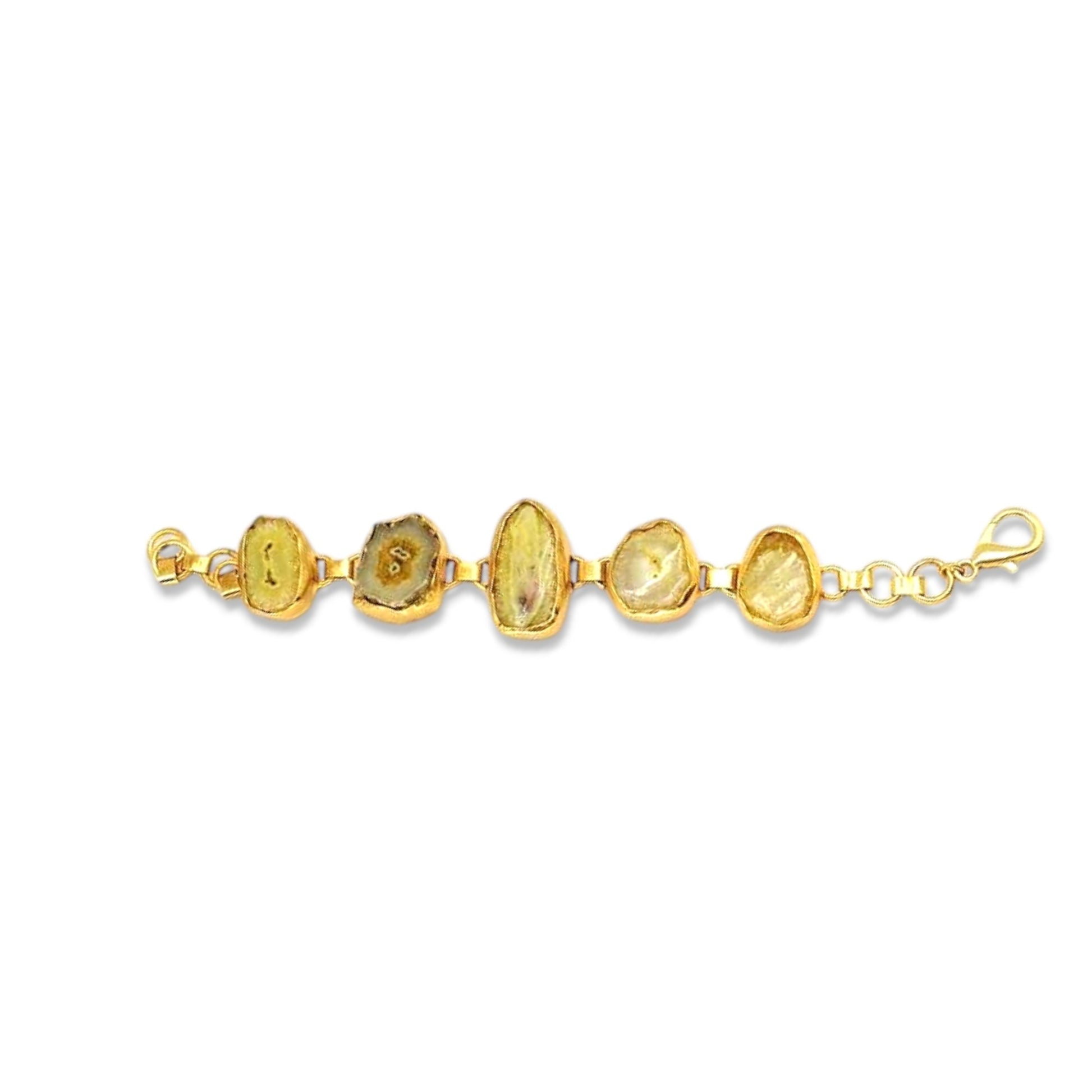 Yellow Agate 18K Gold-Plated Adjustable Bracelet