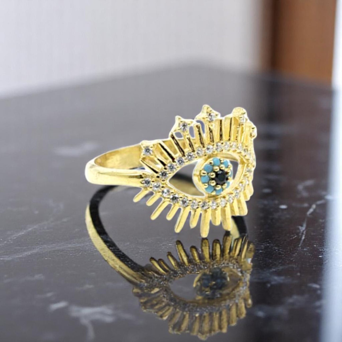 Evil Eye Gold Ring