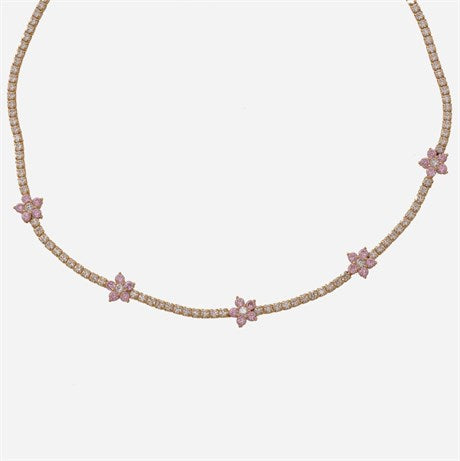 Flower Diamond Chain Necklace