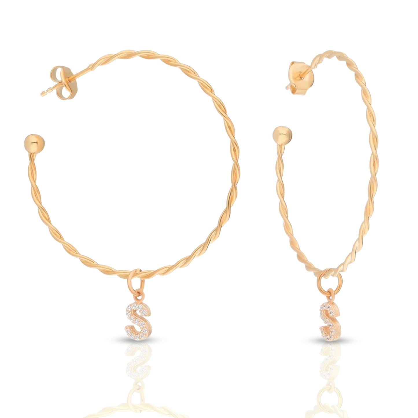 Personalized Diamond Initial Hoop Earring