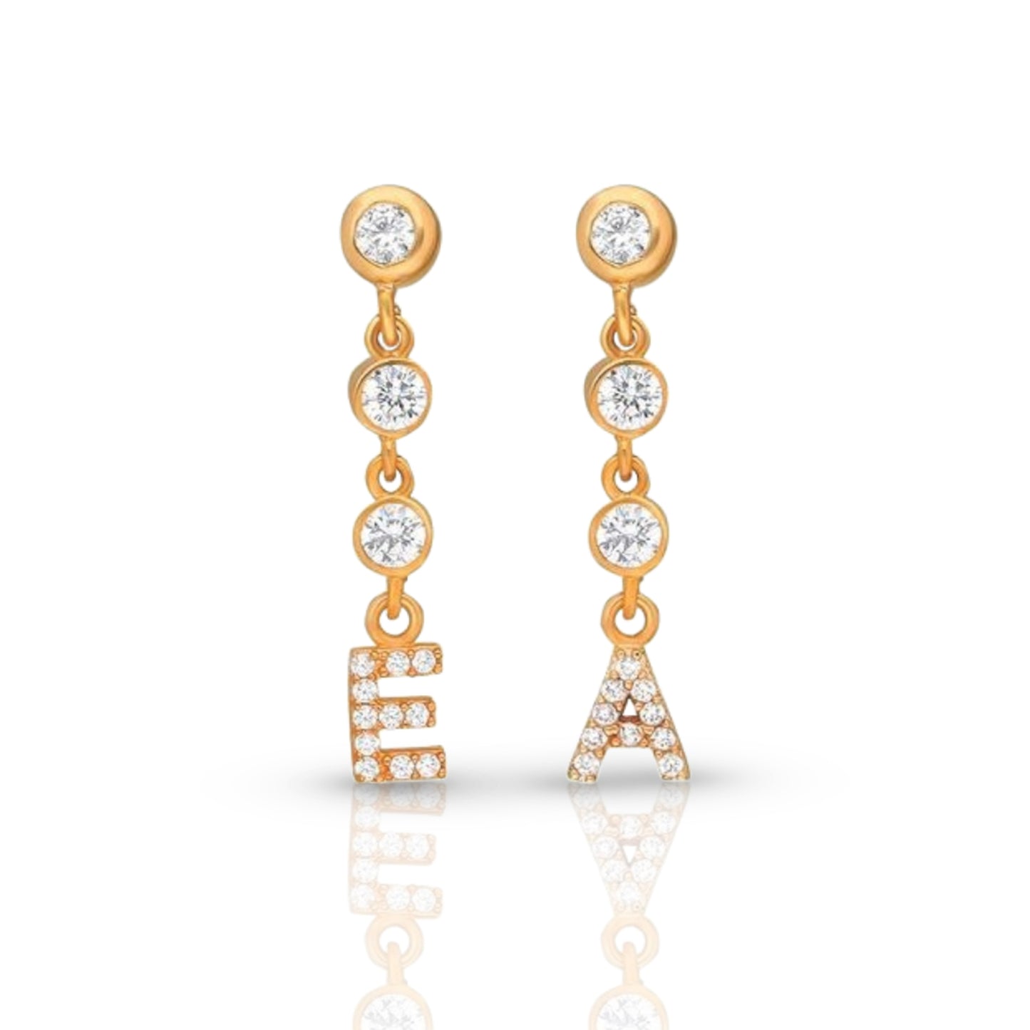 Personalized Diamond Chain Initial Earring