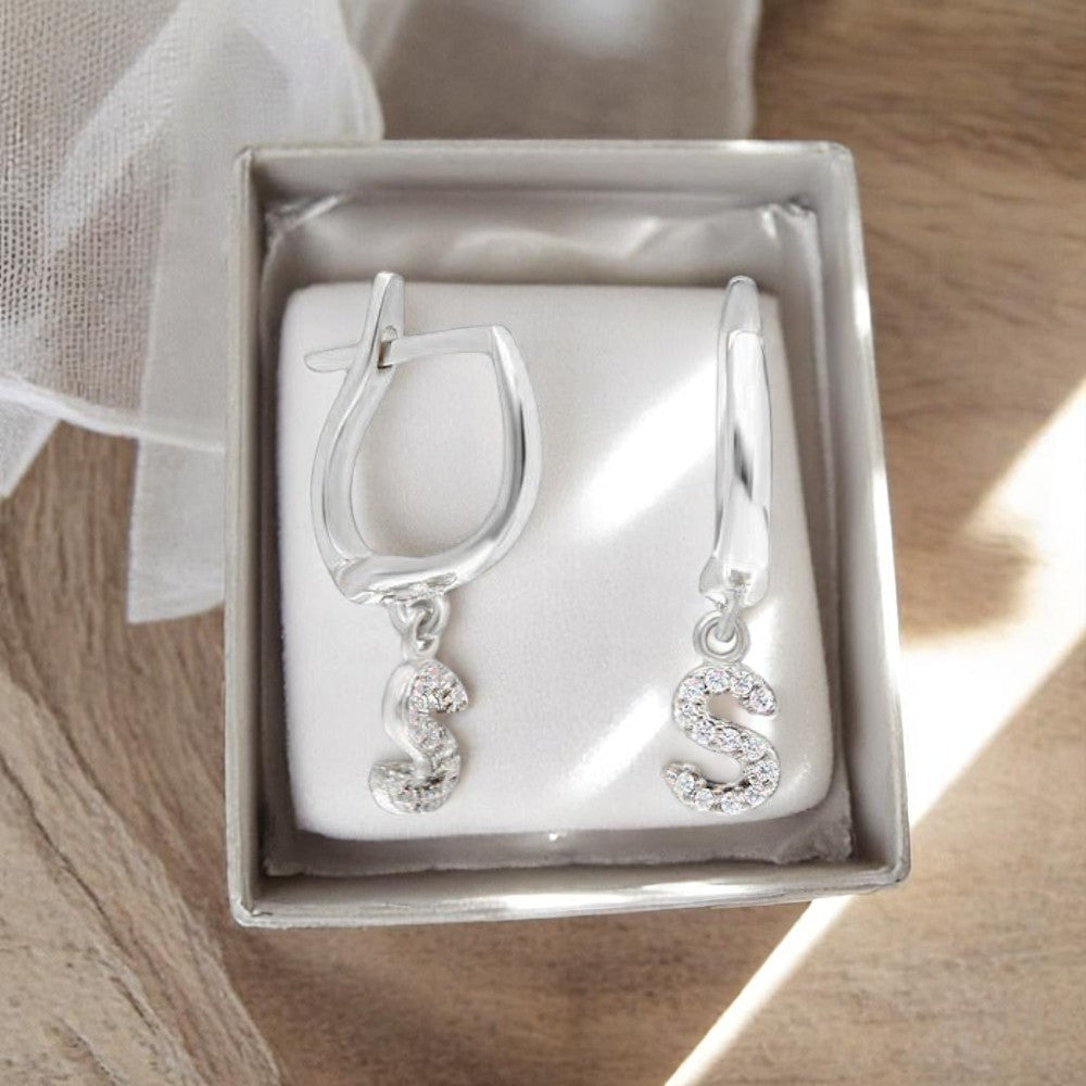 Personalized Diamond Initial Earring