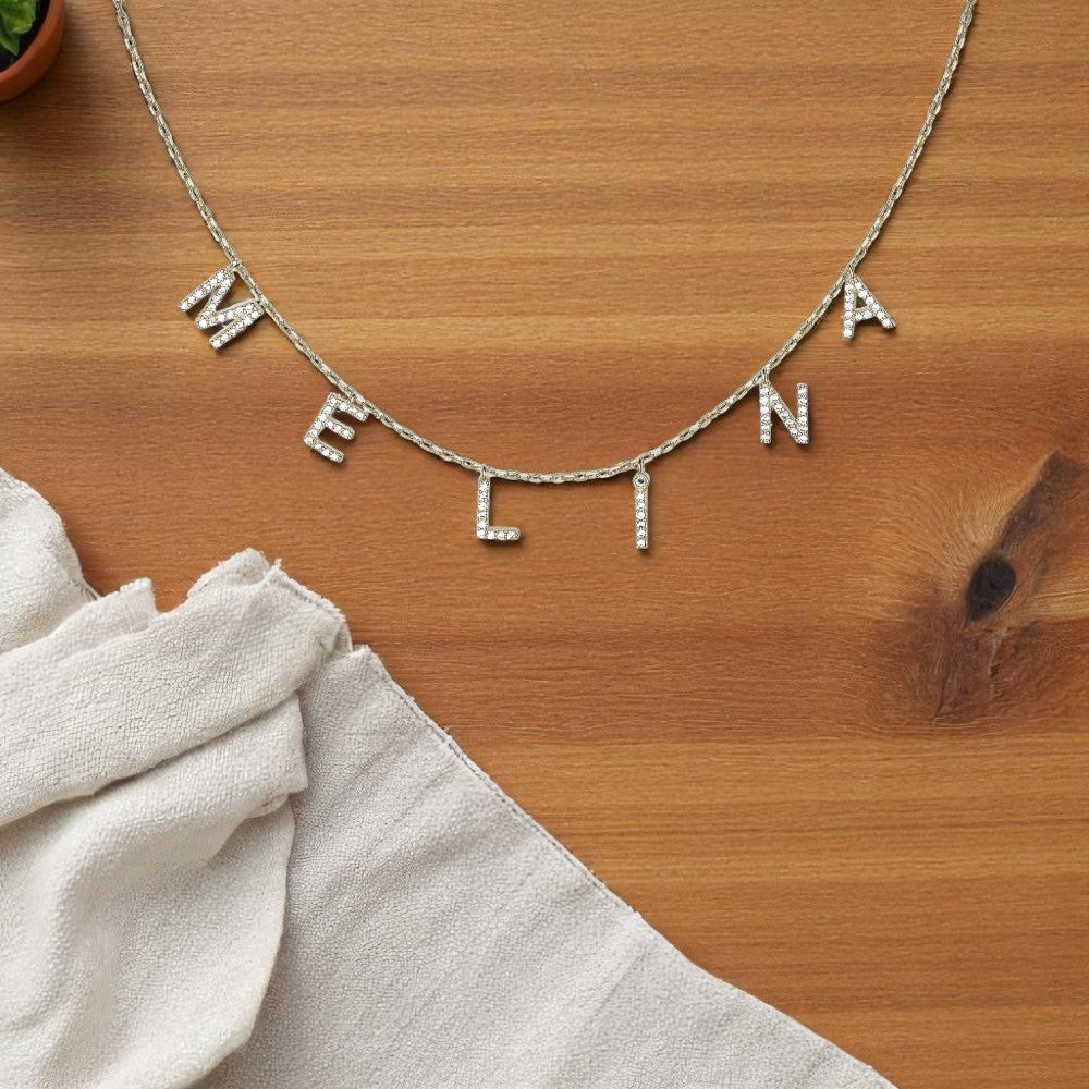 Personalized Diamond Letter Name Necklace