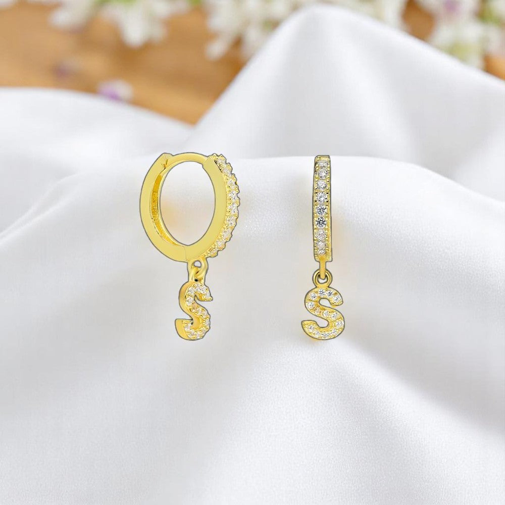 Personalized Diamond Initial Earring