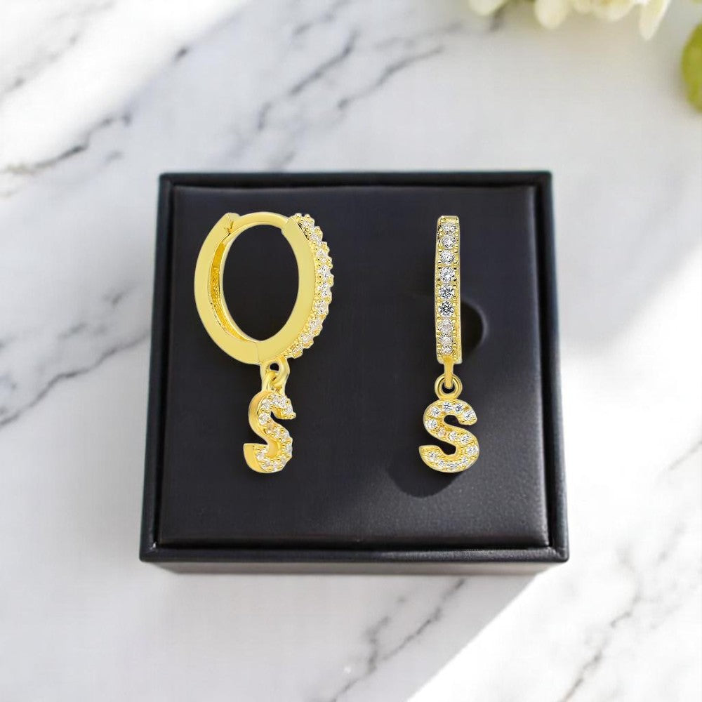 Personalized Diamond Initial Earring