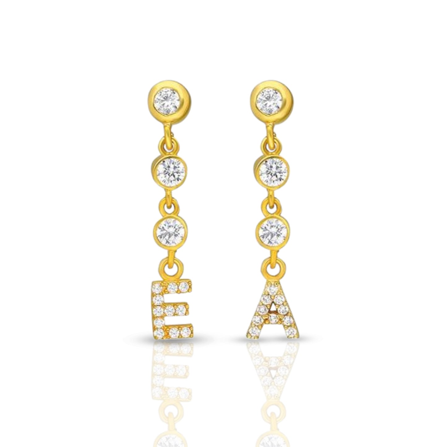 Personalized Diamond Chain Initial Earring