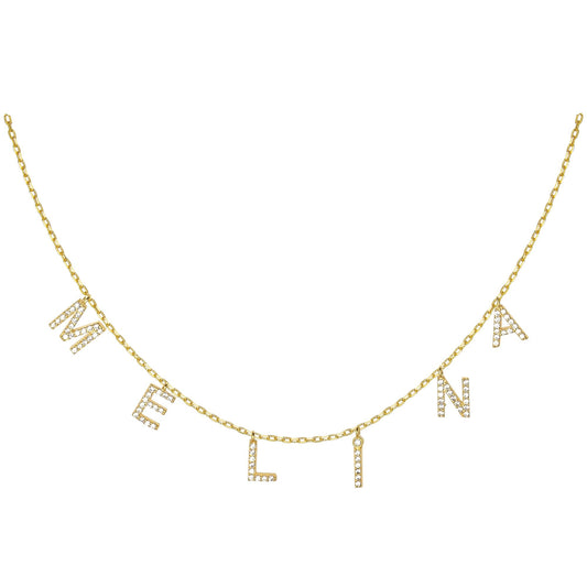 Personalized Diamond Letter Name Necklace