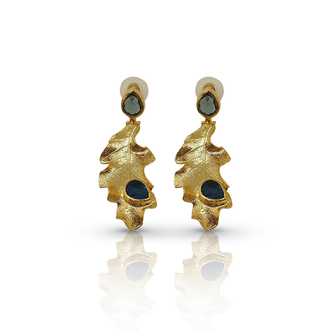 Aurora Fancy Leaf Gold Earrings