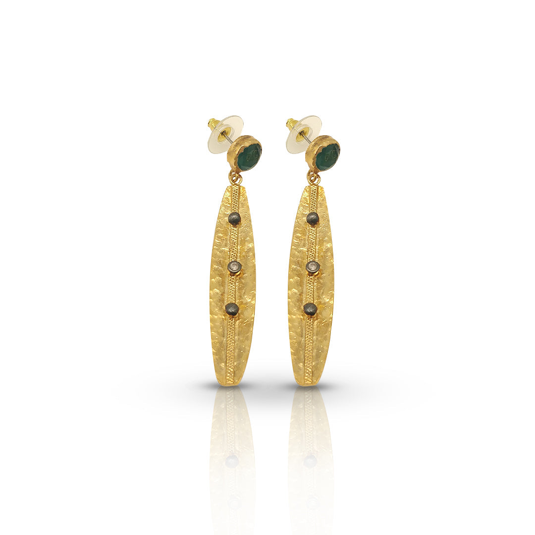 Aurora Fancy Olive Leaf Gold Earrings