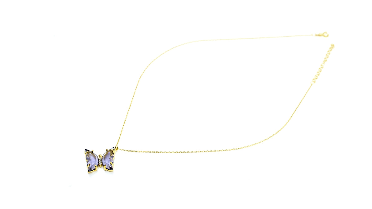 Purple Butterfly Necklace