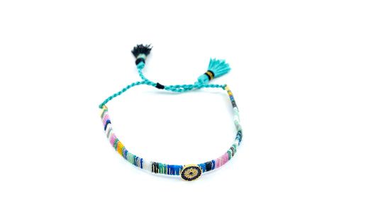 Evil Eye Bracelet with Colorful Threads