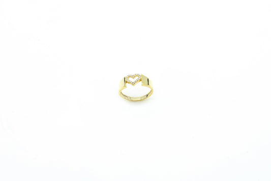 Open Heart Wide Band Gold Ring