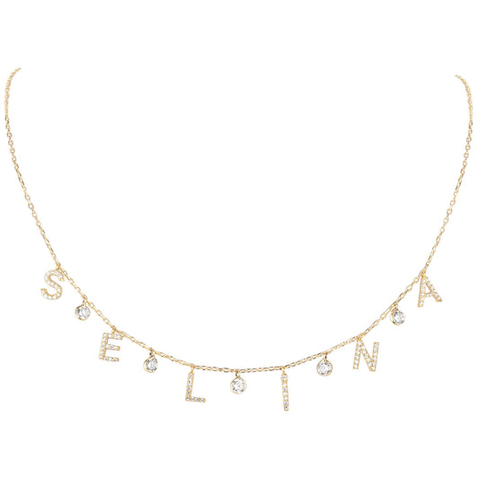 Personalized Diamond Drop Letter Name Necklace