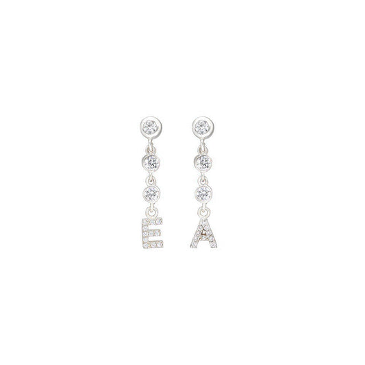 Personalized Diamond Chain Initial Earring