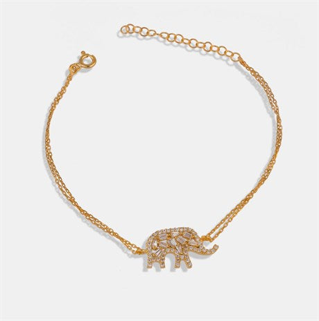 Baguette Zircon Elephant Bracelet
