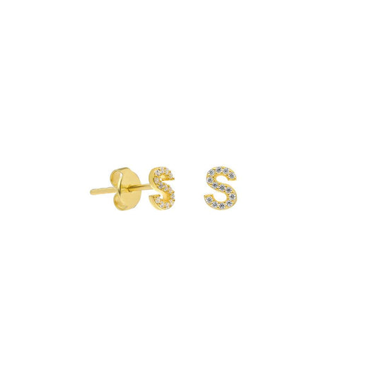 Personalized Diamond Initial Stud Earring