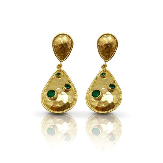 Aurora Fancy Double Drop Gold Earrings