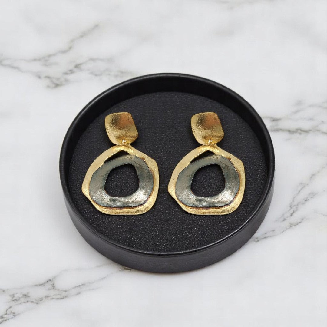 Aurora Fancy Planet Gold Earrings