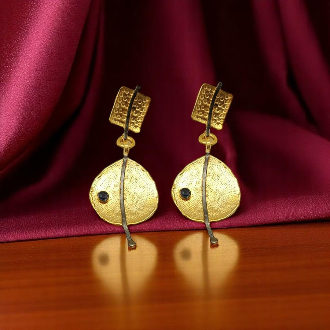 Aurora Fancy Disc Gold Earrings