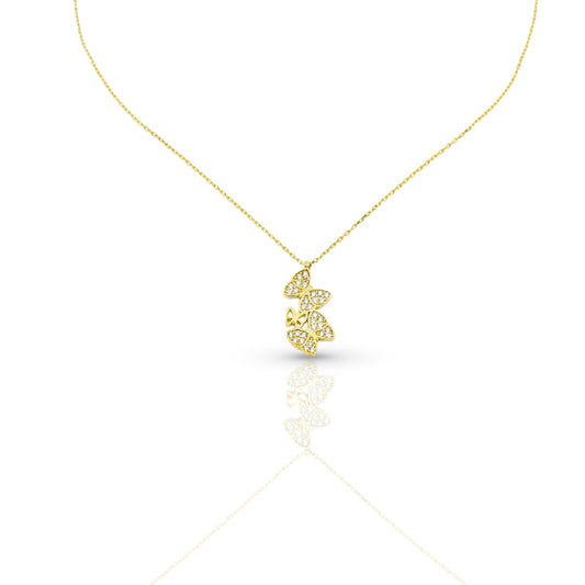 Three Butterfly Necklace