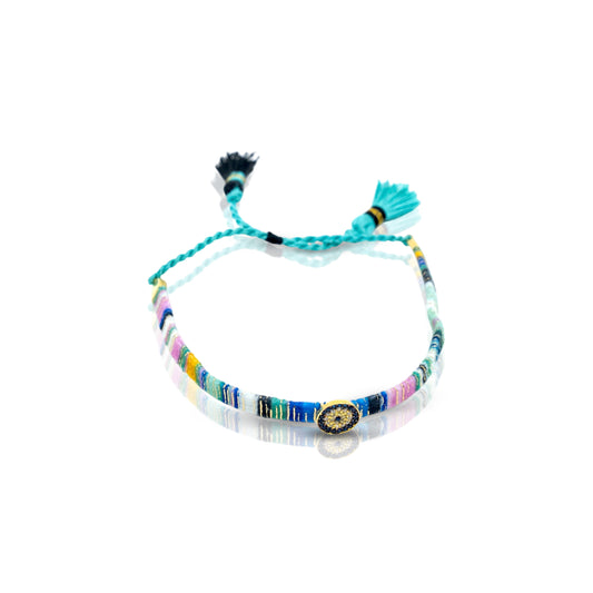 Evil Eye Bracelet with Colorful Threads