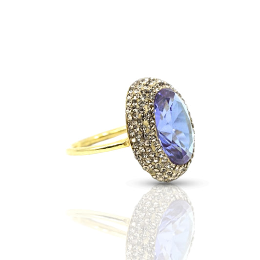 Diaspore Color Changing Ring with Hematite Trim