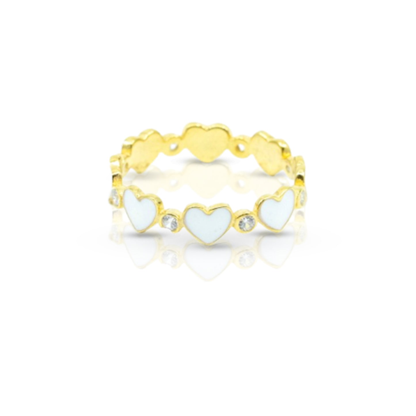 Heart To Heart Ring With CZ Diamond