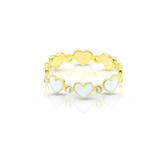 Heart To Heart Ring With CZ Diamond