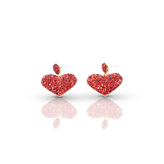 Sparkly Red Heart Earring