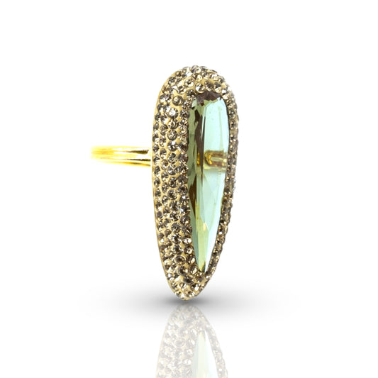 Long Oval Shaped Diaspore Ring