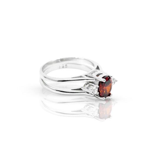 Double Round Ruby Stone Ring