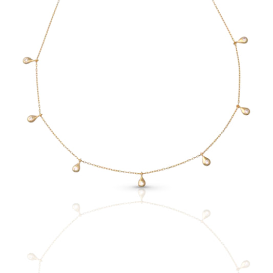 7 Diamond Teardrop Chain Necklace