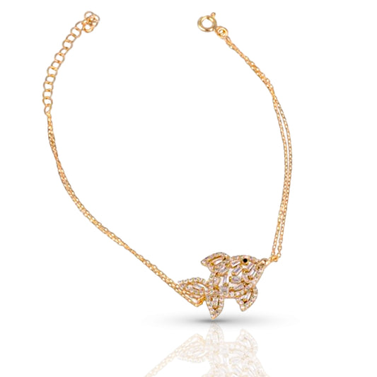 Baguette Zircon Fish Bracelet