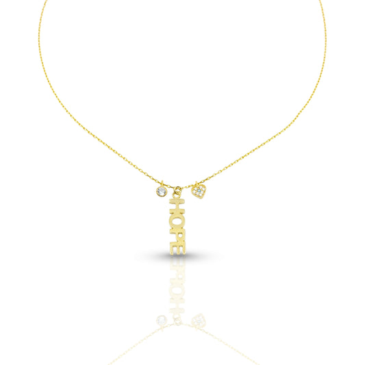 Hope  Vertical Necklace in Gold