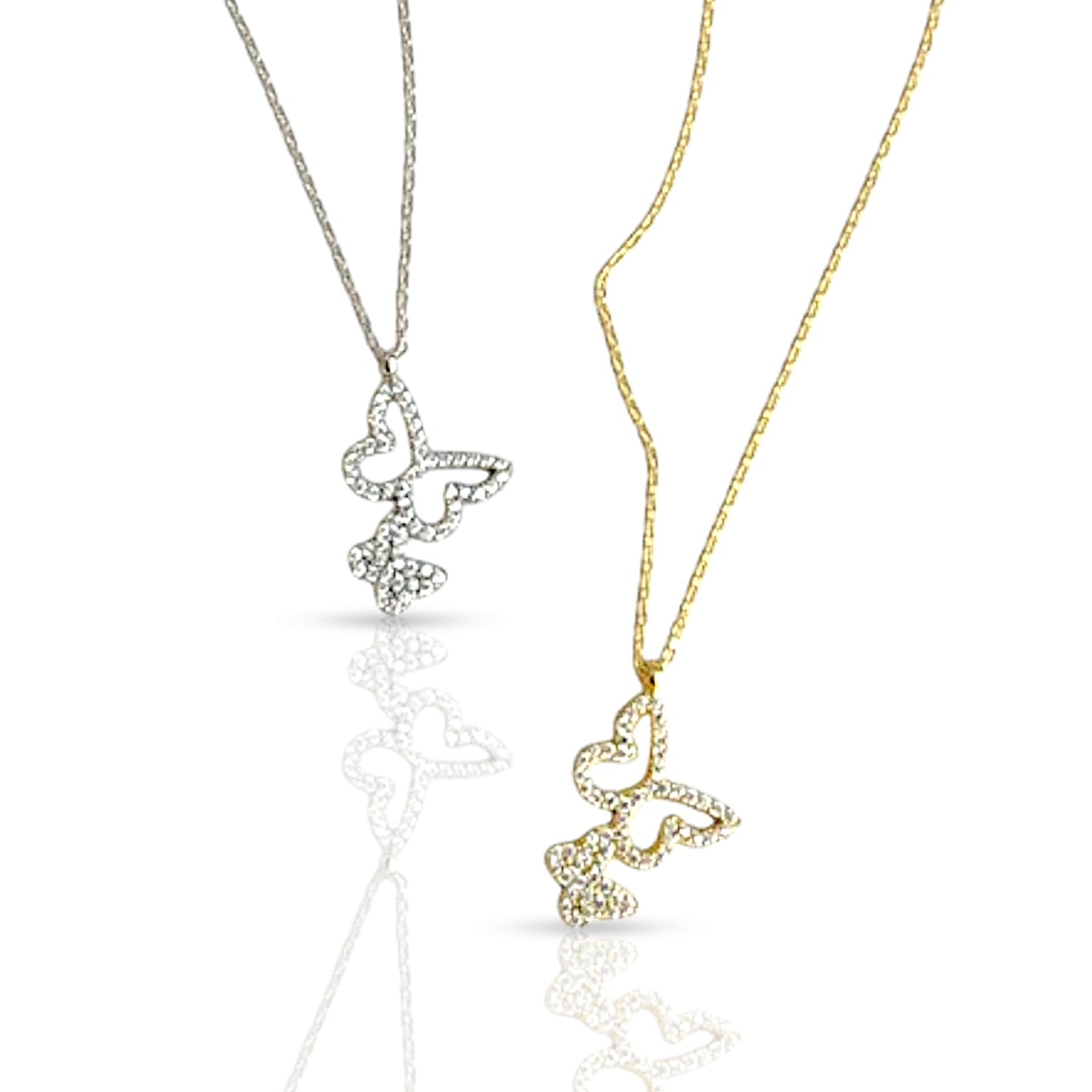 Back to Back Butterfly Necklace