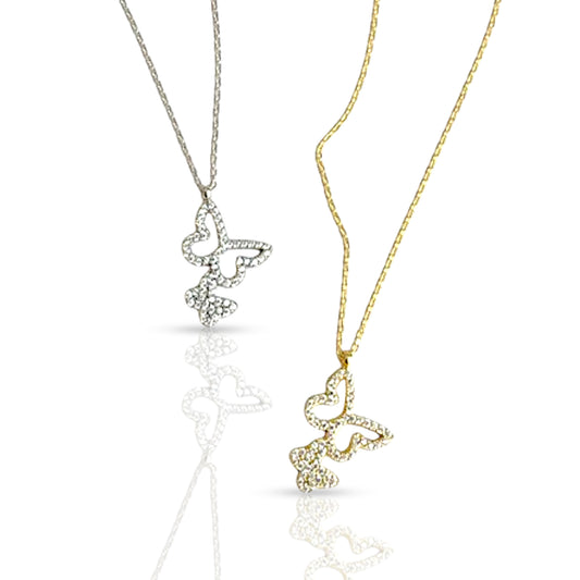 Back to Back Butterfly Necklace