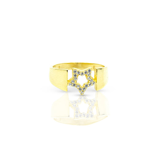 Wide Band Star Ring