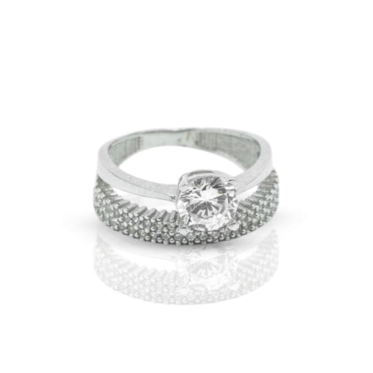 Double CZ Sterling Silver Ring