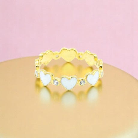 Heart To Heart Ring With CZ Diamond