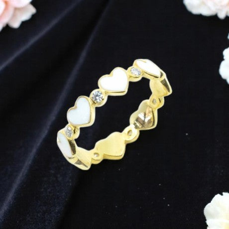 Heart To Heart Ring With CZ Diamond