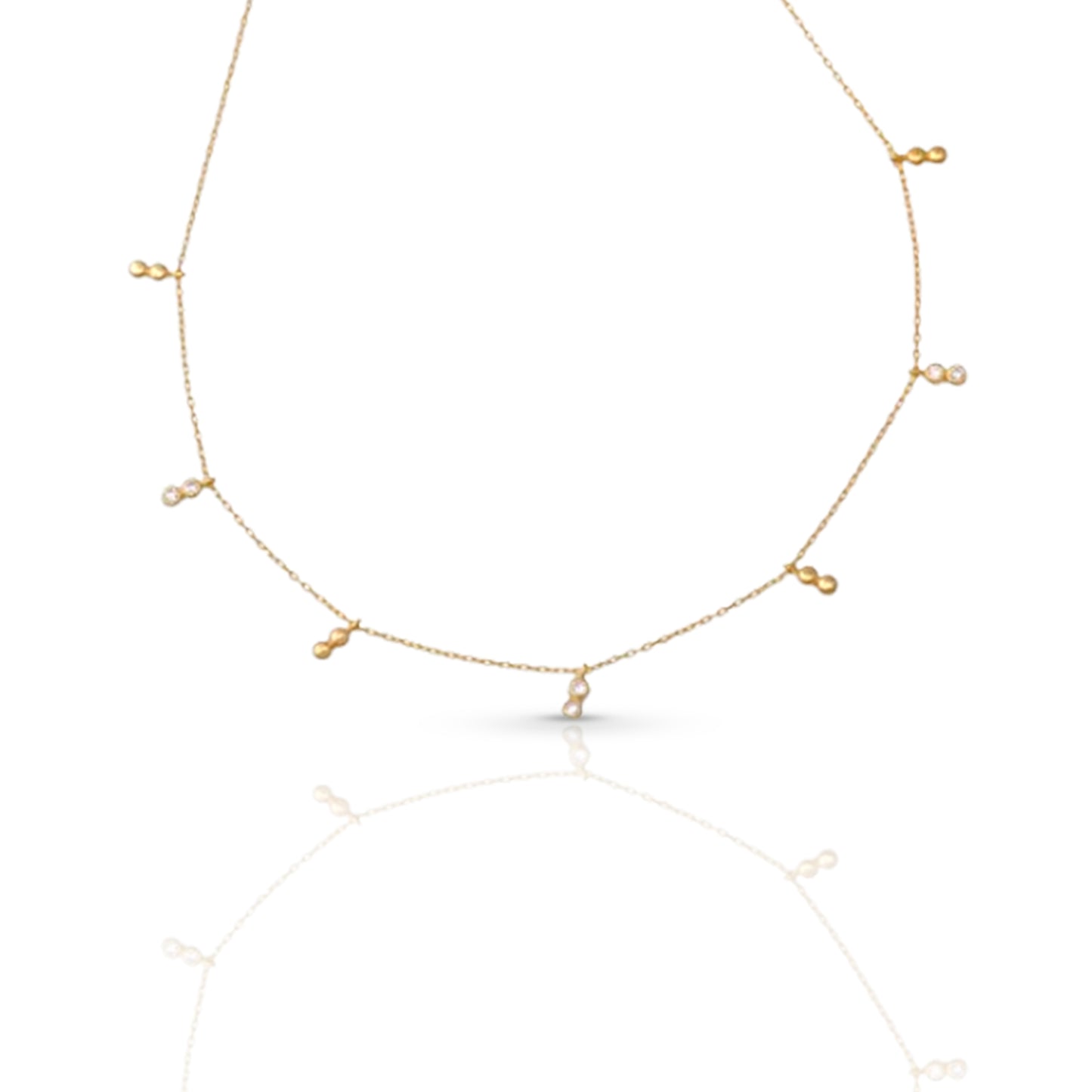 7 Double Stone Chain Necklace