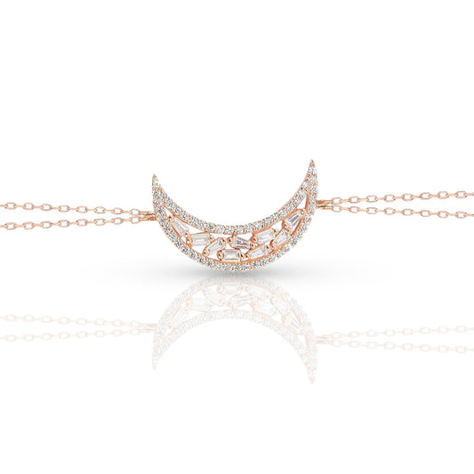 Baguette Zircon Moon Bracelet